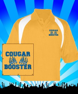 Cougar Booster Gold Reebok Wicking Polo Design Zoom